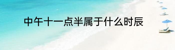 中午十一点半属于什么时辰