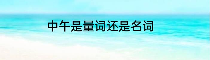 中午是量词还是名词