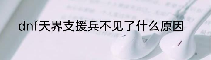 dnf天界支援兵不见了什么原因