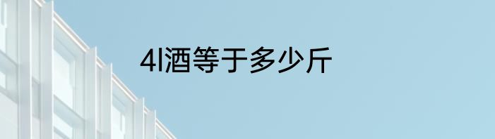 4l酒等于多少斤