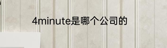 4minute是哪个公司的