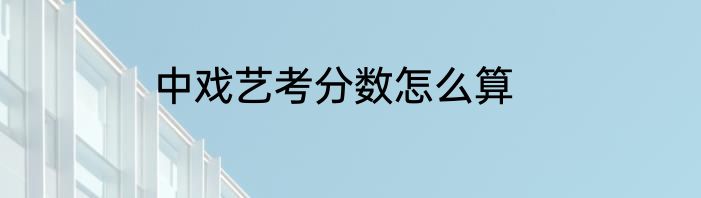 中戏艺考分数怎么算