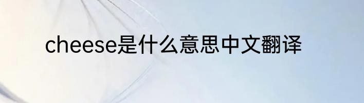 cheese是什么意思中文翻译