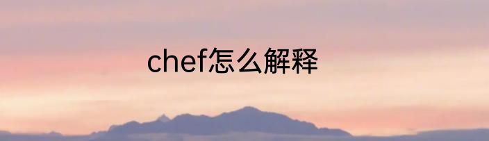 chef怎么解释