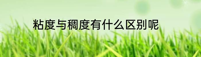 粘度与稠度有什么区别呢