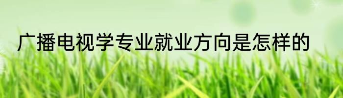 广播电视学专业就业方向是怎样的