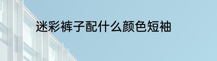 迷彩裤子配什么颜色短袖