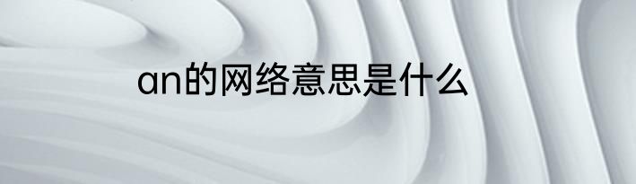 an的网络意思是什么