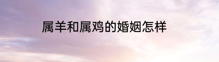 属羊和属鸡的婚姻怎样