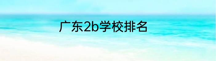 广东2b学校排名
