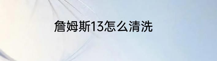詹姆斯13怎么清洗