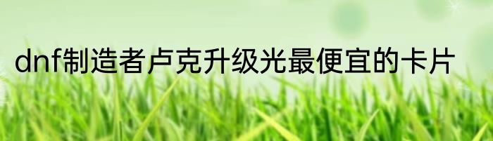 dnf制造者卢克升级光最便宜的卡片