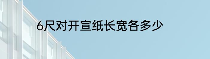 6尺对开宣纸长宽各多少