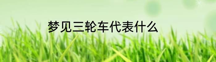 梦见三轮车代表什么