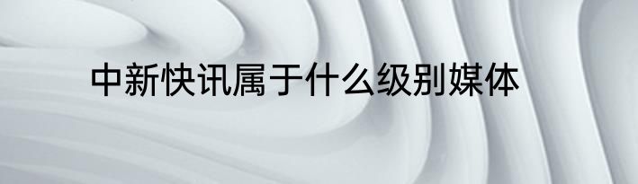 中新快讯属于什么级别媒体