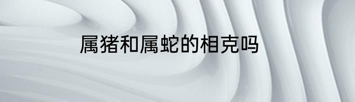 属猪和属蛇的相克吗