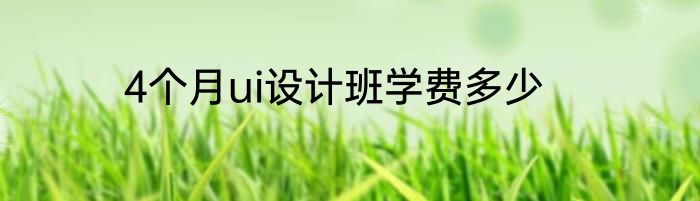 4个月ui设计班学费多少