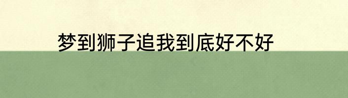 梦到狮子追我到底好不好
