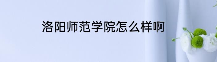 洛阳师范学院怎么样啊