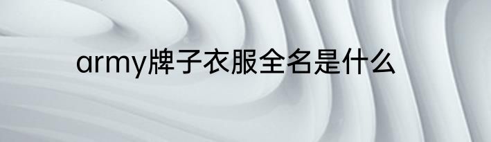 army牌子衣服全名是什么