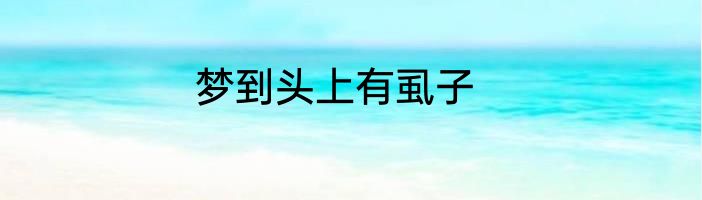 梦到头上有虱子