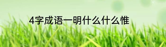 4字成语一明什么什么惟