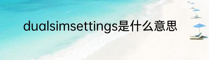 dualsimsettings是什么意思