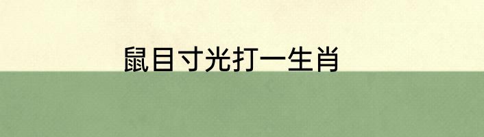 鼠目寸光打一生肖
