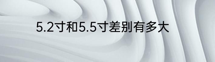 5.2寸和5.5寸差别有多大