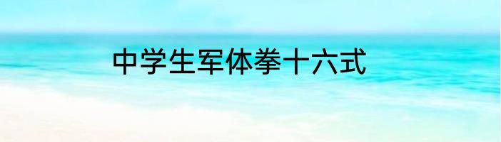 中学生军体拳十六式