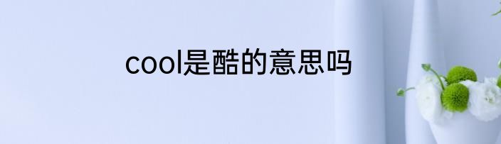 cool是酷的意思吗