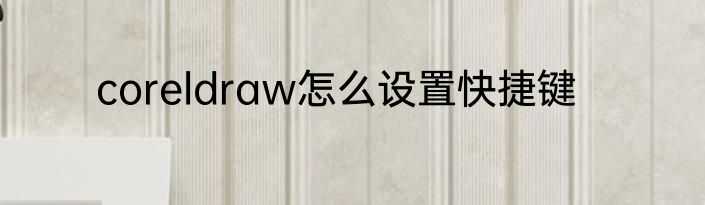 coreldraw怎么设置快捷键
