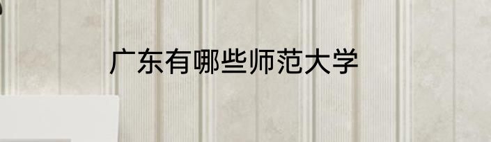 广东有哪些师范大学