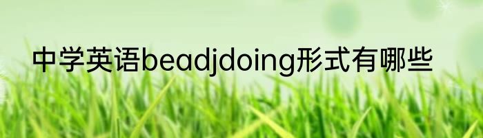 中学英语beadjdoing形式有哪些