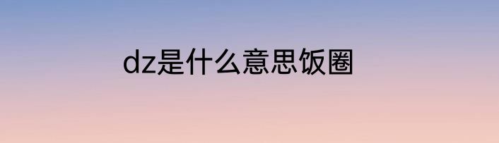 dz是什么意思饭圈