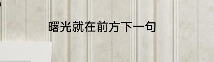 曙光就在前方下一句