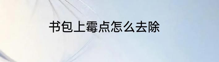 书包上霉点怎么去除