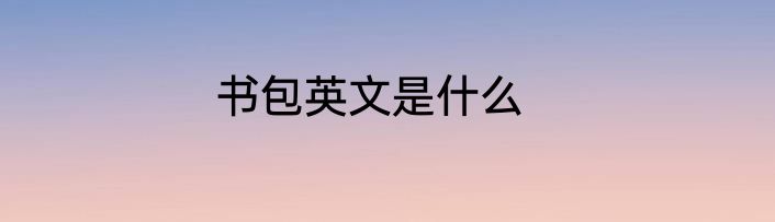 书包英文是什么