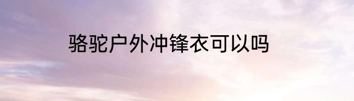 骆驼户外冲锋衣可以吗