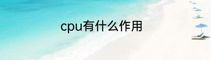 cpu有什么作用