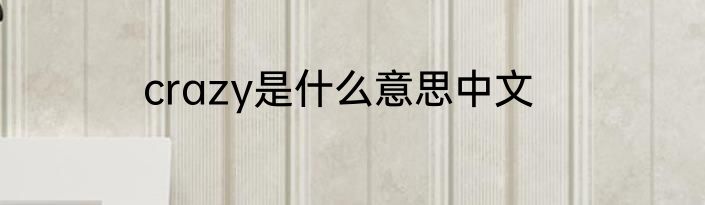 crazy是什么意思中文