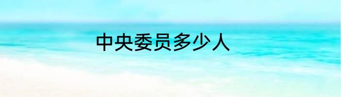 中央委员多少人