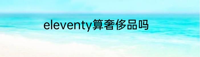 eleventy算奢侈品吗