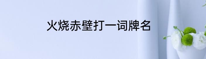 火烧赤壁打一词牌名