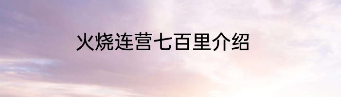 火烧连营七百里介绍