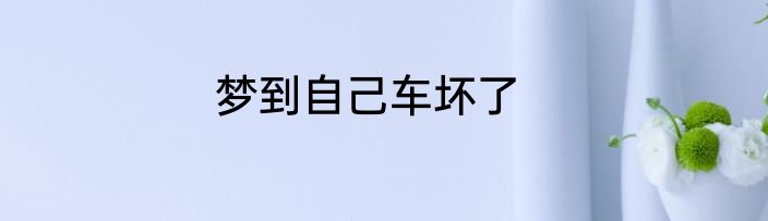 梦到自己车坏了