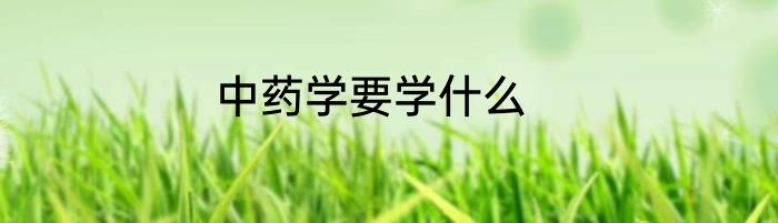 中药学要学什么