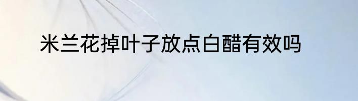 米兰花掉叶子放点白醋有效吗