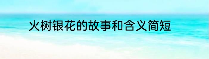 火树银花的故事和含义简短
