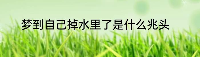 梦到自己掉水里了是什么兆头